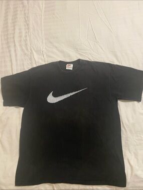 Nike Black Tee with Red Swoosh Tag